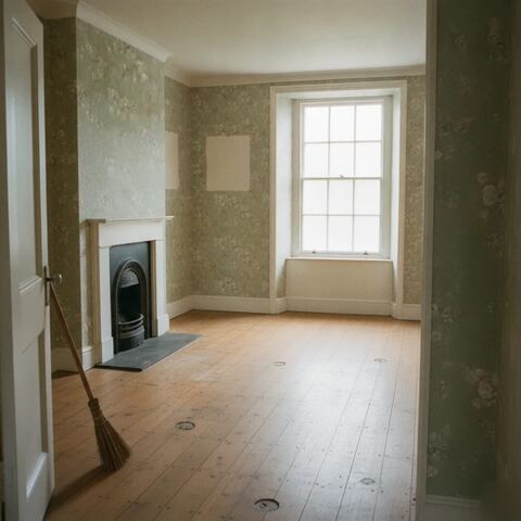 Empty cleared living room after bereavement house clearance in Tunbridge Wells cottage