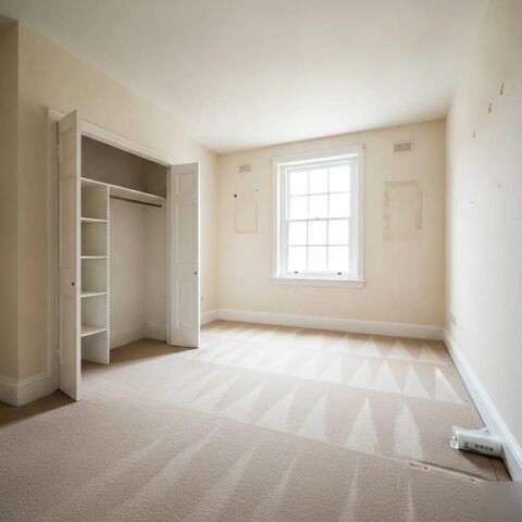 Empty clean bedroom after end of tenancy clearance completed in Tunbridge Wells