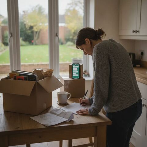 Homeowner preparing inventory list before furniture removal collection in Tunbridge Wells