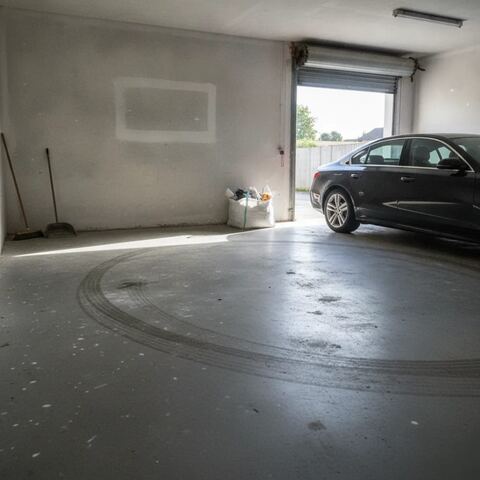 Empty swept garage after full clearance service in Tunbridge Wells home