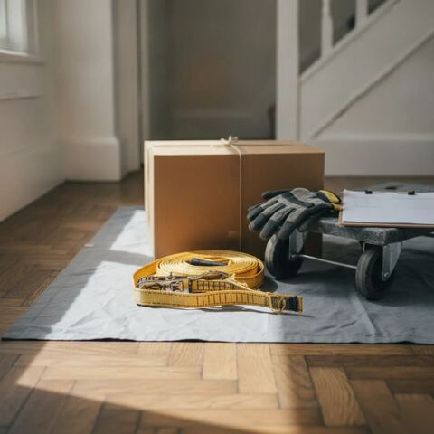 Moving straps, dolly and gloves used for house clearance in Tunbridge Wells