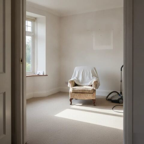 Empty cleared living room ready for handover after house clearance in Tunbridge Wells
