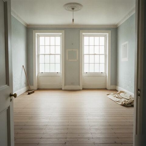 Empty cleared room after probate house clearance in Tunbridge Wells townhouse