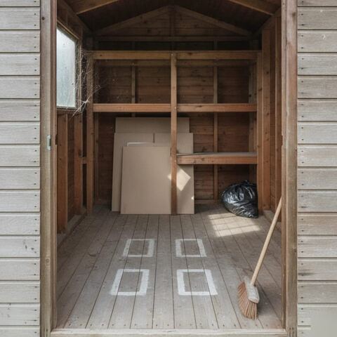 Empty cleared shed interior after house clearance service in Tunbridge Wells
