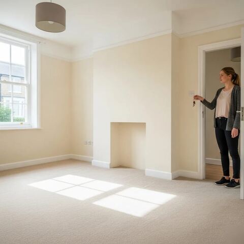Empty cleared flat ready for new tenants after end of tenancy clearance in Tunbridge Wells